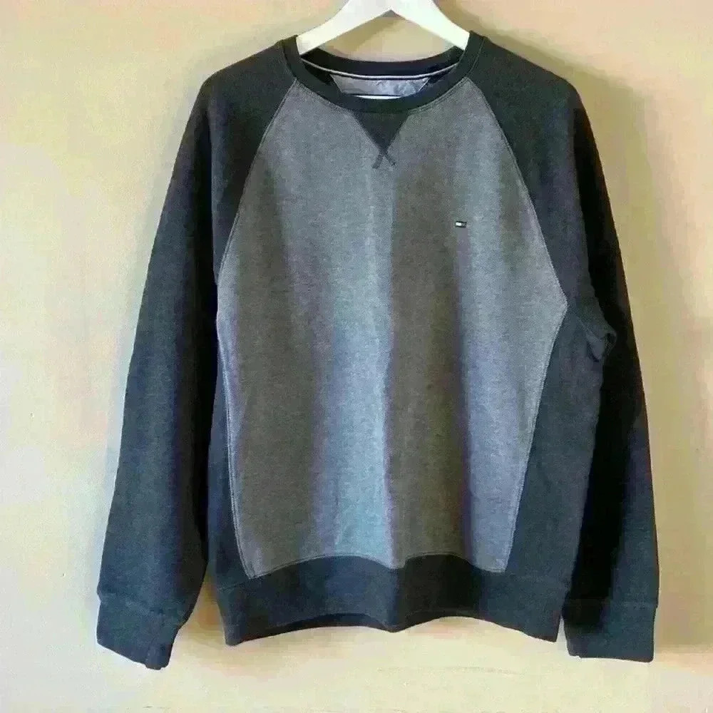 Tommy Hilfiger Men’s Long Sleeve Sweater size Large Grey Y2K Vintage